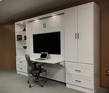 Fold Down TV Murphy Bed with Fold Down Desk