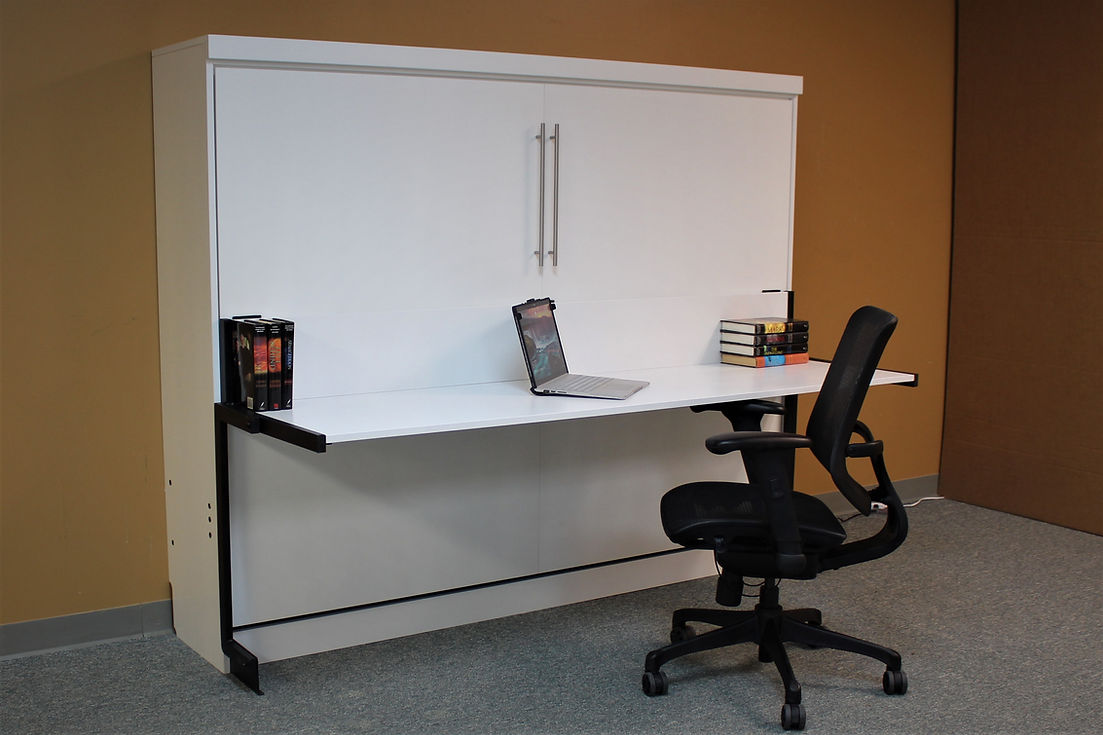 Horizontal Manhattan  Murphy Bed Style #172-0119 White Version
