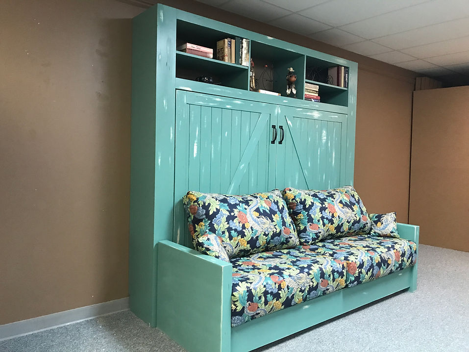 Sofa Barn door Murphy Bed Style #1519-0917 Configuration 3