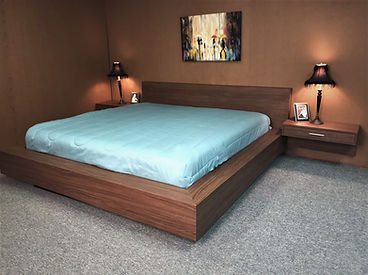Walnut Height Floating Bed