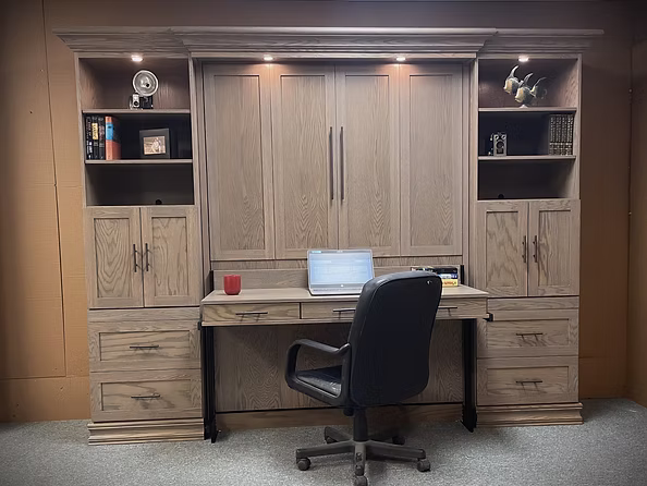 Unveiling Elegance: The Classic Gray Murphy Bed with Templeton Desk and Bookcases