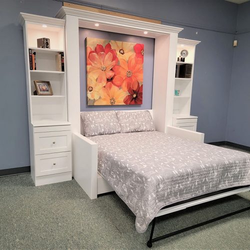 Murphy bed with couch with bed open 153-0123 style Sofa/couch  with wood arms for Murphy bed.